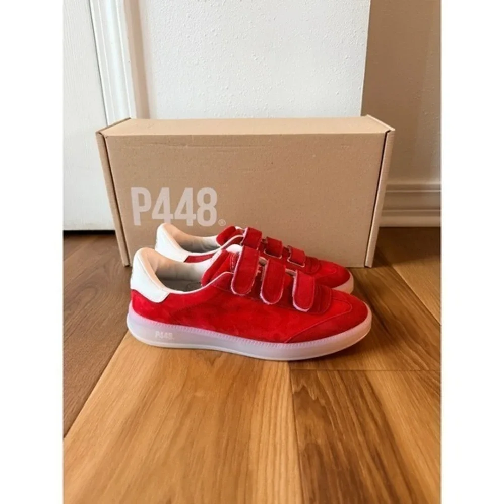P448 Monza Velcro Red Suede Low Top Sneakers‎ S25MONZAVELCRO1-W 41 / 11